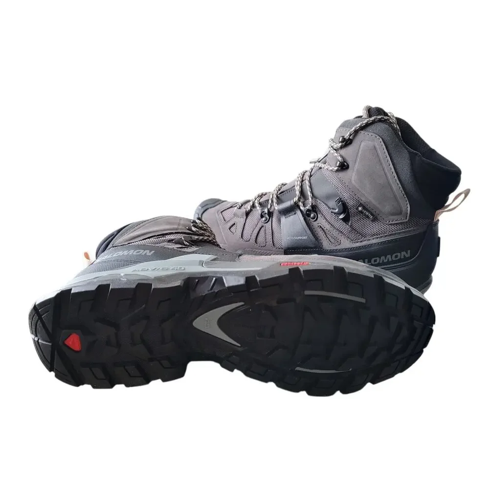 Salomon Quest 4 GTX Women's Hiking Boots, Magnet/Black/Sun Kiss, US 10.5